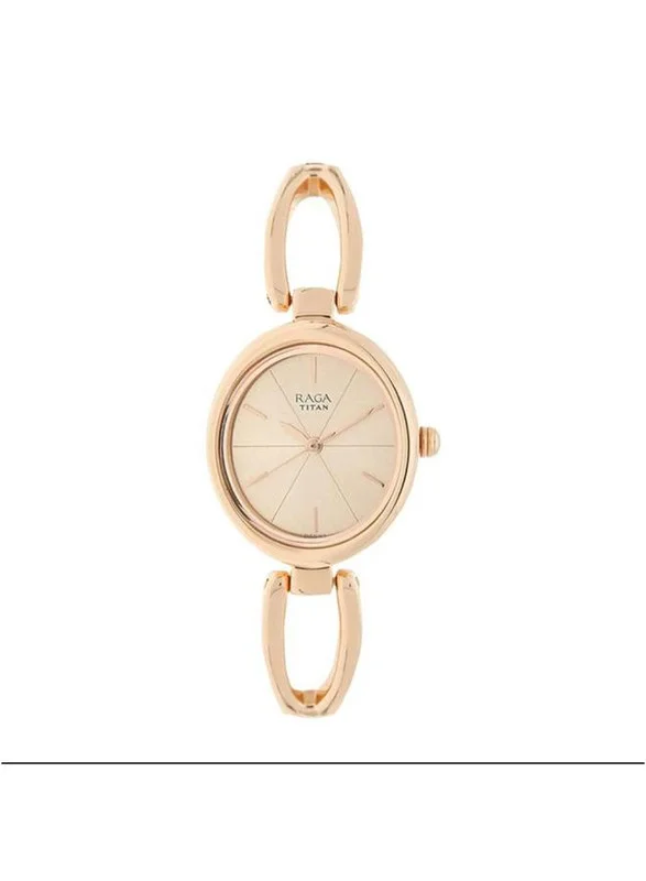 تيتان Titan Raga Viva Quartz Analog Rose Gold Dial Rose Gold Metal Strap Watch for Women - NT2579WM01
